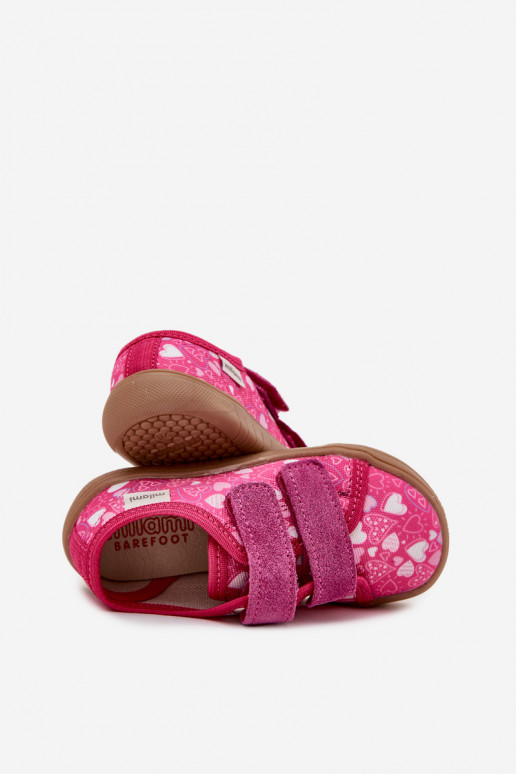 Zapatillas Barefoot Infantil con corazones Milami color rosa Saphira