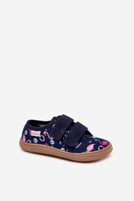 Zapatillas Barefoot Infantil con flamencos Milami azul oscuro Saphira