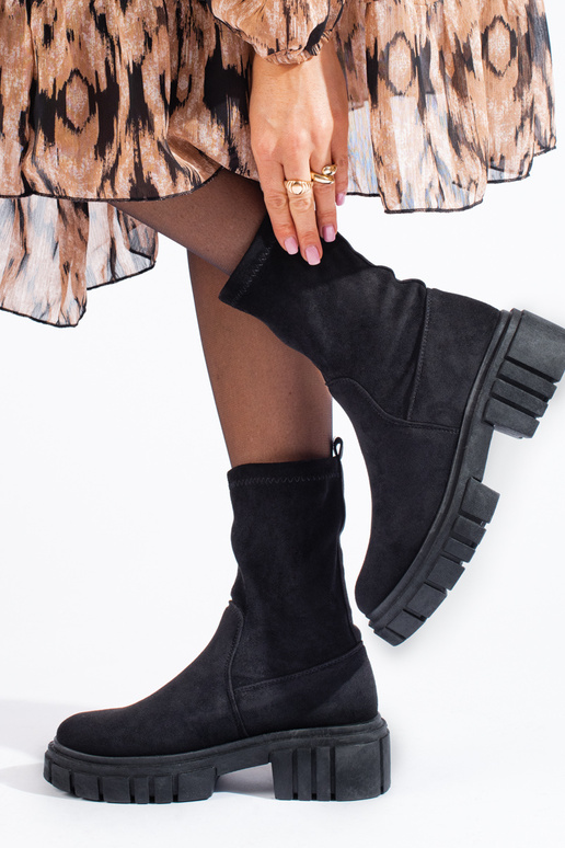 de color negro zapatos de gamuza mujer