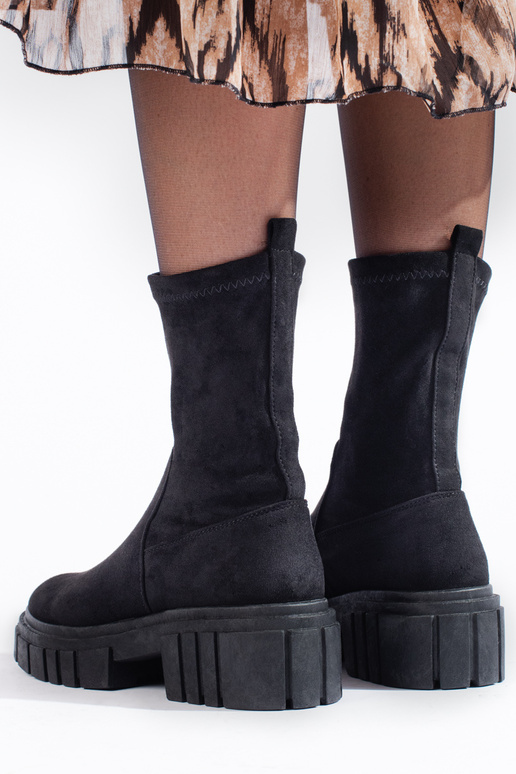 de color negro zapatos de gamuza mujer