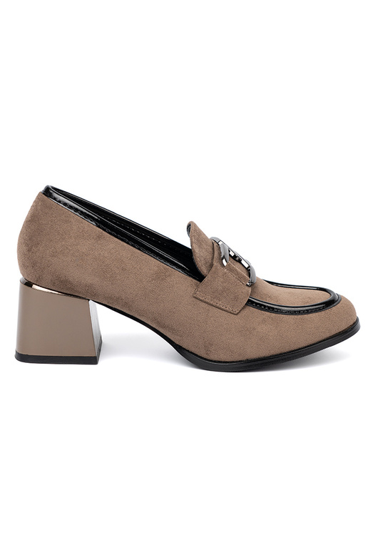 botines de ante color arena con tacón grueso