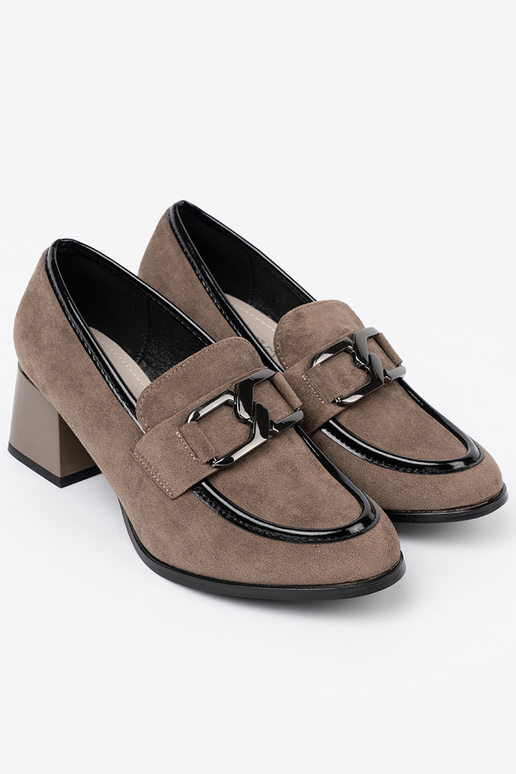 botines de ante color arena con tacón grueso