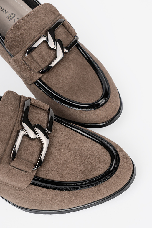 botines de ante color arena con tacón grueso