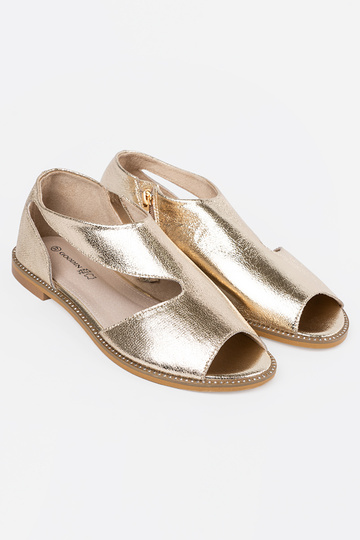 color dorado sandalias mujer z Aycięciami