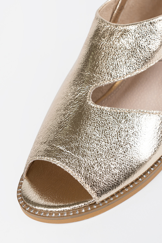 color dorado sandalias mujer z Aycięciami
