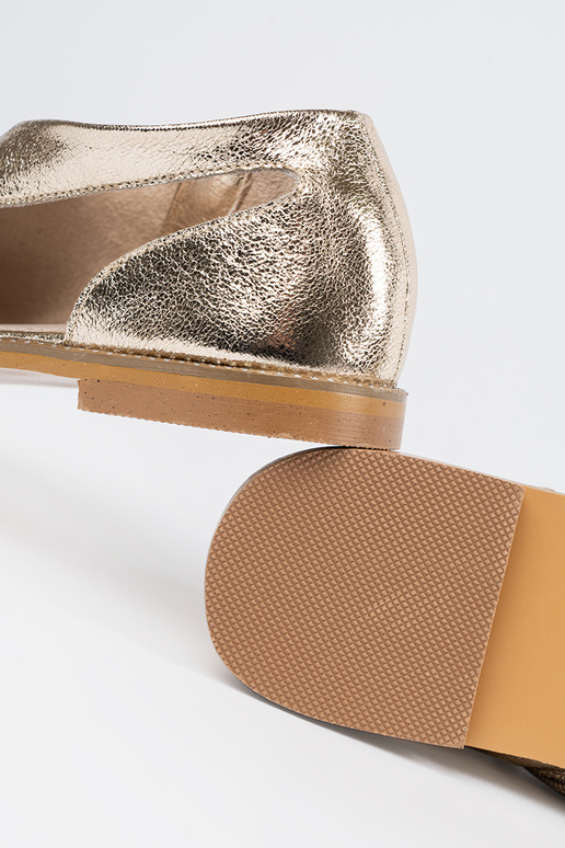 color dorado sandalias mujer z Aycięciami