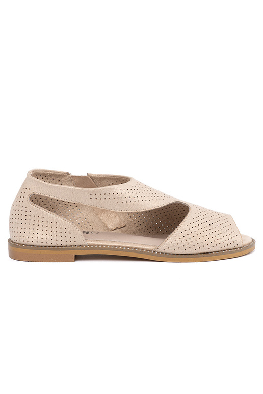 color dorado sandalias calado en una suela plana