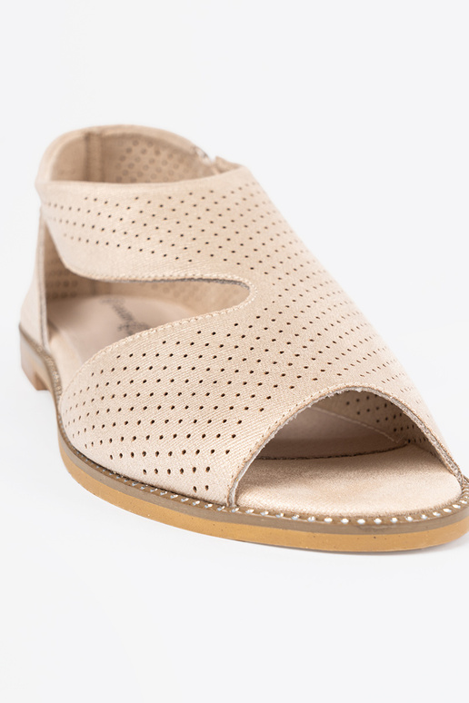 color dorado sandalias calado en una suela plana