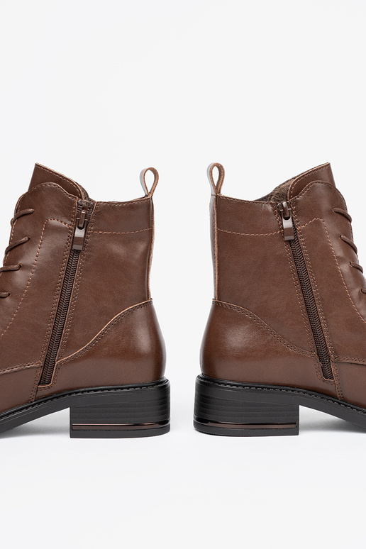 color marrón atado para arriba zapatos z niskim obcasem Sergio Leone