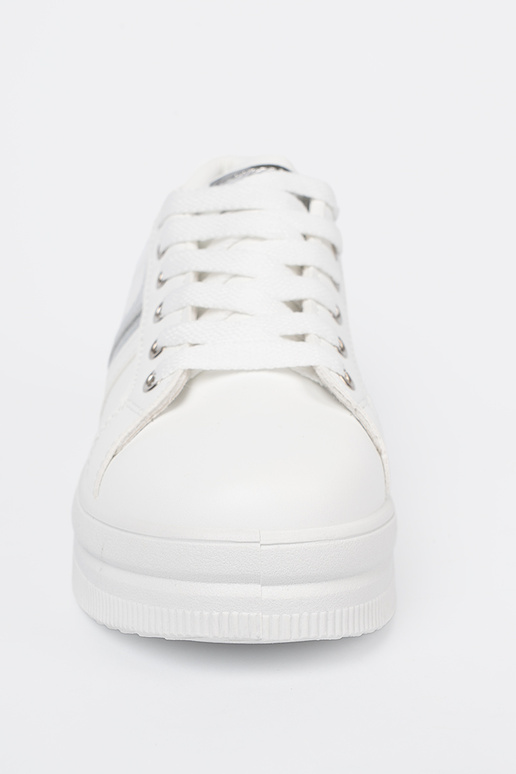 el color blanco Zapatillas modelo zapatos. z metálicom platam akcentem