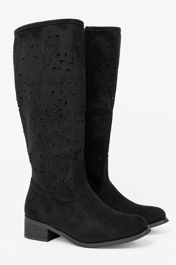 de gamuza de color negro botas largas przed kolano