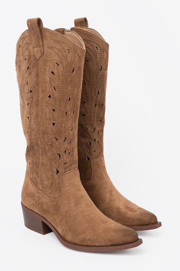 botas przed kolano color marrón calado