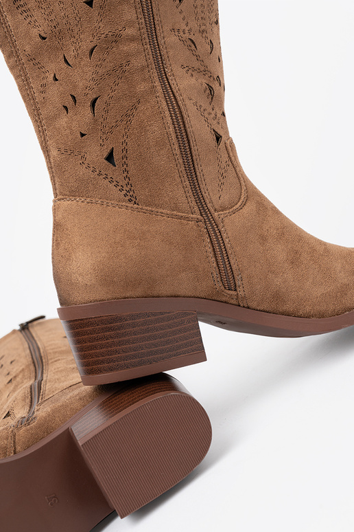 botas przed kolano color marrón calado