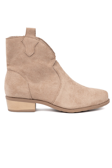 beige zapatos botas de vaquero de gamuza 2