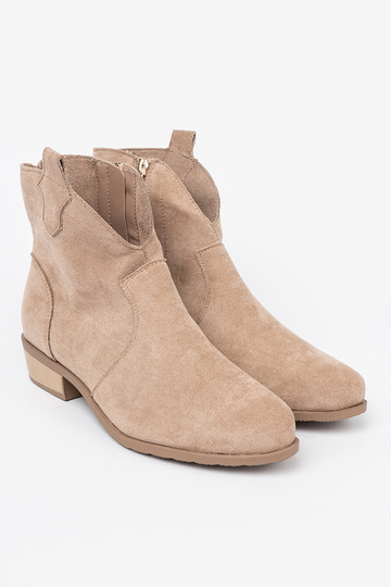 beige zapatos botas de vaquero de gamuza