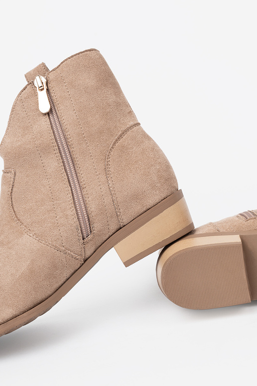 beige zapatos botas de vaquero de gamuza