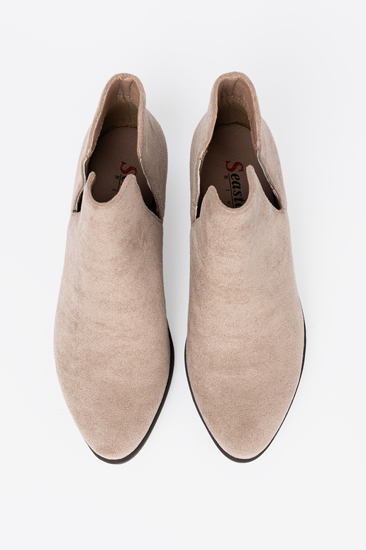 beige zapatos z Aycięciami