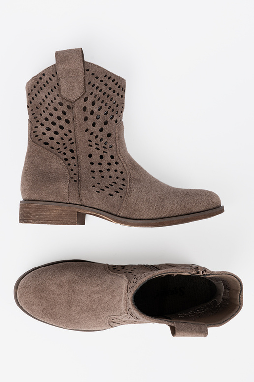 beige zapatos calado A koAbojskim stylu