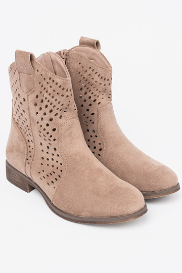 beige zapatos calado A koAbojskim stylu