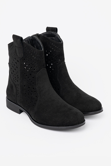 de color negro zapatos calado A koAbojskim stylu