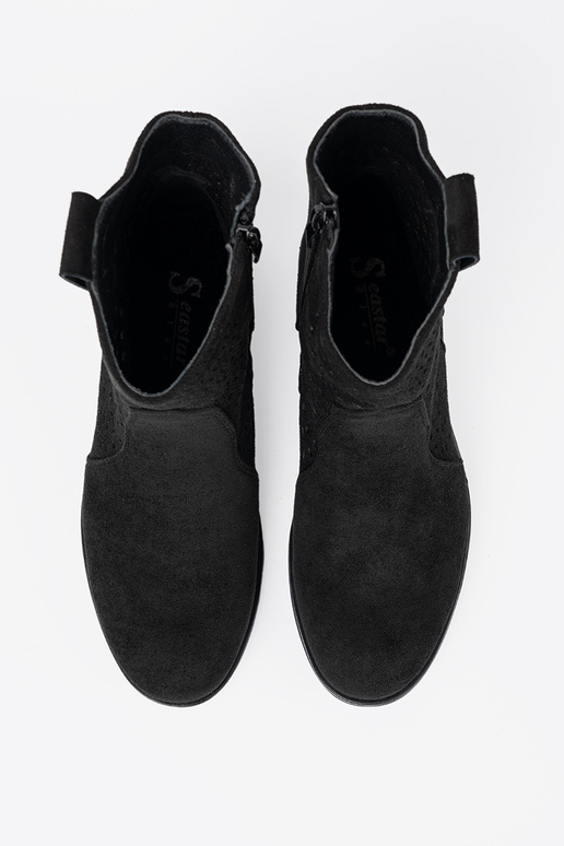 de color negro zapatos calado A koAbojskim stylu