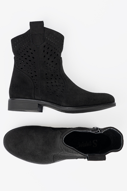 de color negro zapatos calado A koAbojskim stylu