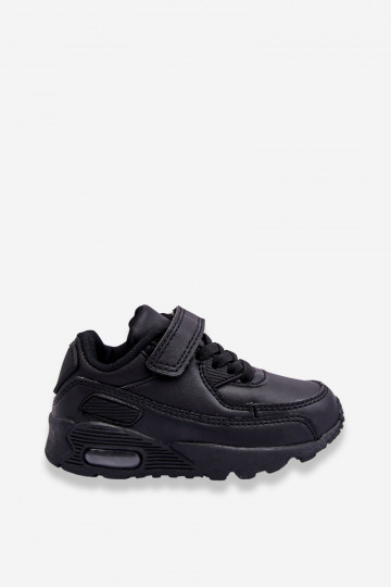 Zapatillas deportivas infantiles de color negro de cuero con plataforma Lori 2