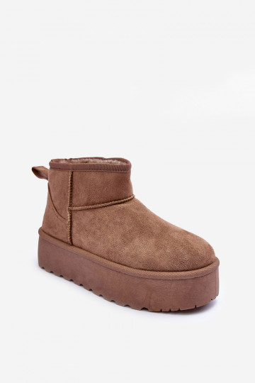 Botas de nieve de ante de color arena con plataforma Corcoran 2