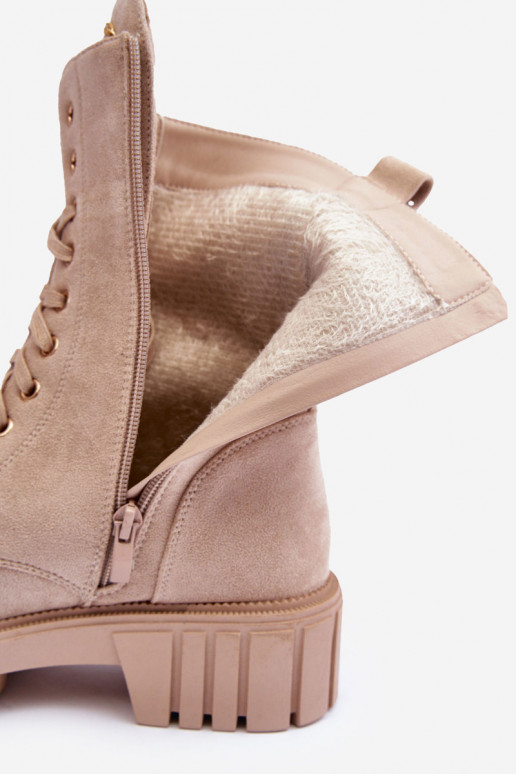 Zapatos de gamuza botas altas de montar Con joyas beige Tiene querx