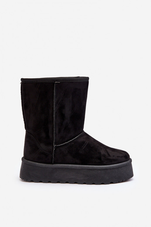 Femenino Botas de nieve con un abrigo de piel de color negro Abrams