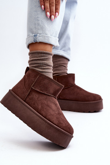 Botas de nieve de ante con plataforma color marrón Corcoran