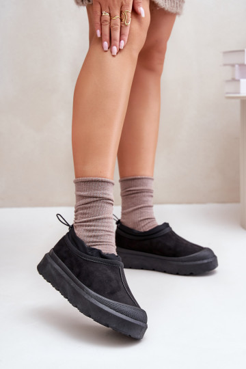 Botas de nieve Femenino con una plataforma Con una parte superior baja de color negro Izamine 2