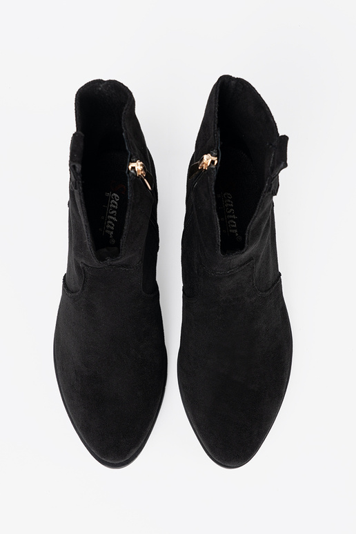 de color negro zapatos botas de vaquero de gamuza