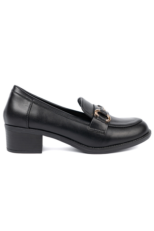 de color negro zapatos de mujer z elegancką sprzączką