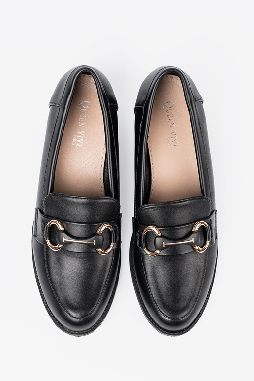 de color negro zapatos de mujer z elegancką sprzączką