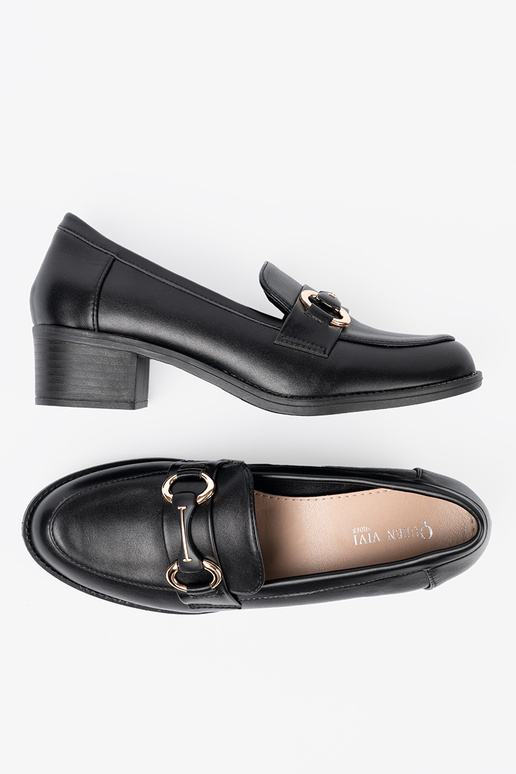 de color negro zapatos de mujer z elegancką sprzączką