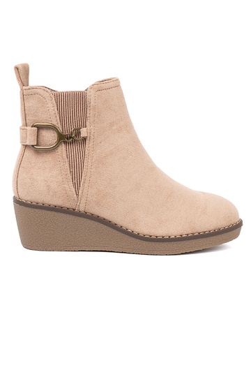 beige Zapatos de mujer na Aygodnym, niskim coturnoie 2