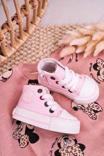 Zapatos infantiles con suela. con cremalleras BIG STAR HH374191 color rosa