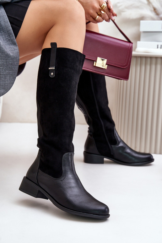 Femenino calentamiento botas Contra el camino Al castillo de color negro Ivasira