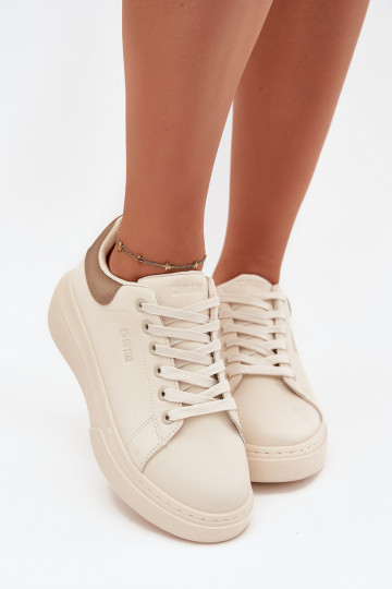 Zapatillas deportivas para mujer con plataforma Big Star SS274246 color marfil