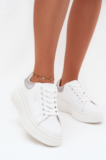 Zapatillas deportivas para mujer con plataforma Big Star SS274245 color blanco-plateado 2