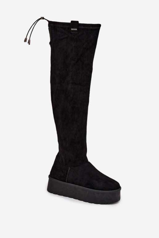 botas de mujer con una plataforma por encima de la rodilla Big Star SS274264 de color negro