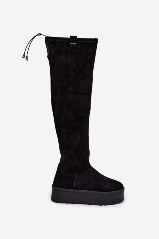 botas de mujer con una plataforma por encima de la rodilla Big Star SS274264 de color negro