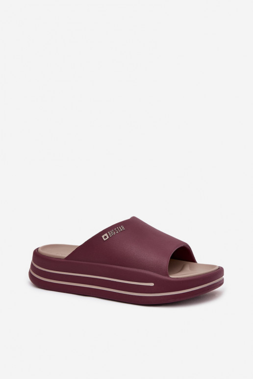 zapatillas de mujer con una plataforma Big Star SS274425 borgoña