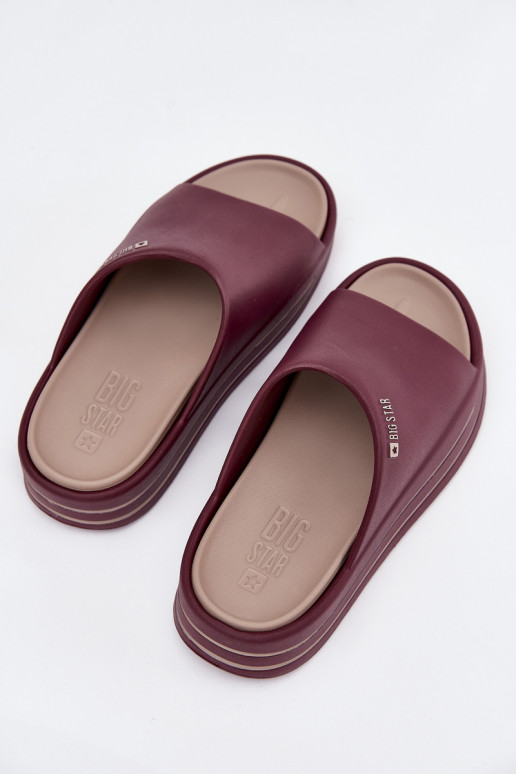 zapatillas de mujer con una plataforma Big Star SS274425 borgoña