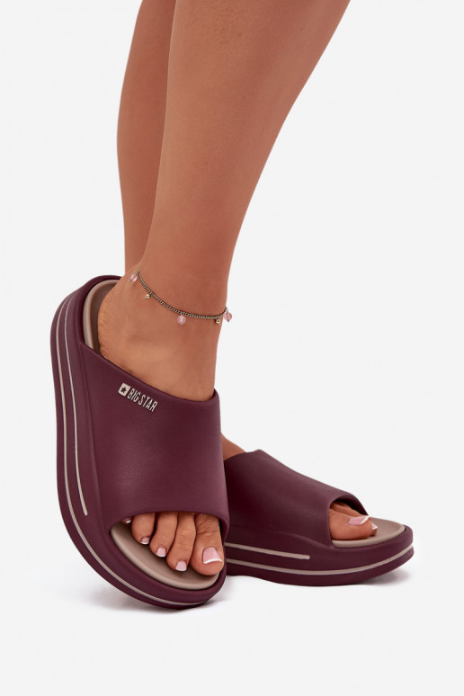 zapatillas de mujer con una plataforma Big Star SS274425 borgoña