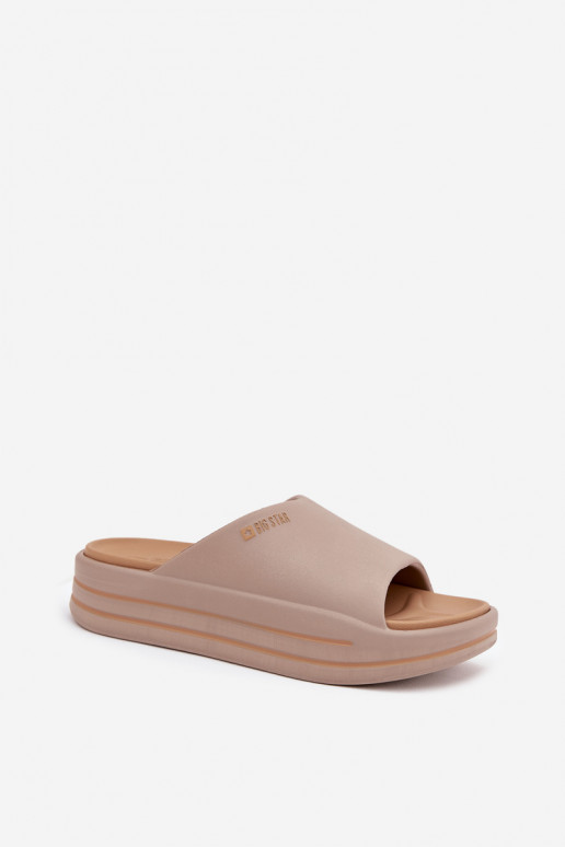 zapatillas de mujer con una plataforma Big Star SS274424 beige