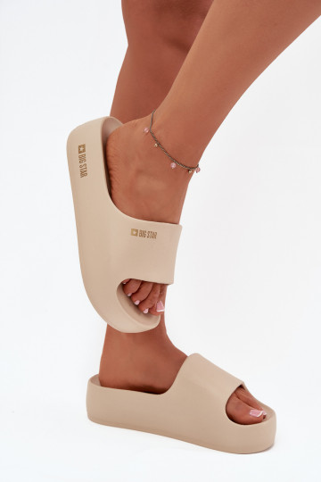 zapatillas de mujer Zapatillas ligeras con una plataforma Big Star SS274722 beige