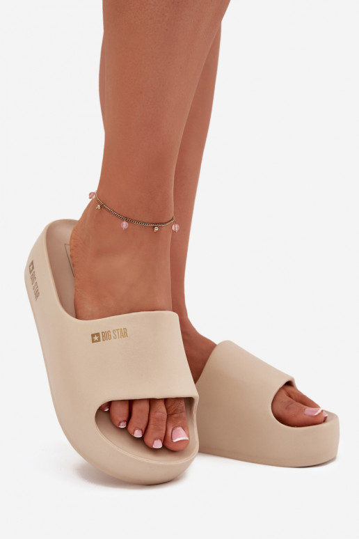 zapatillas de mujer Zapatillas ligeras con una plataforma Big Star SS274722 beige