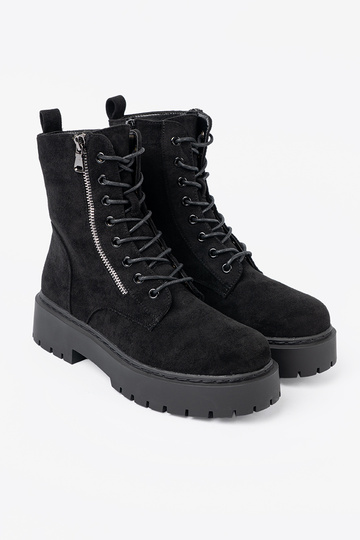 zapatos mujer de color negro z zamszoAym Aykończeniem